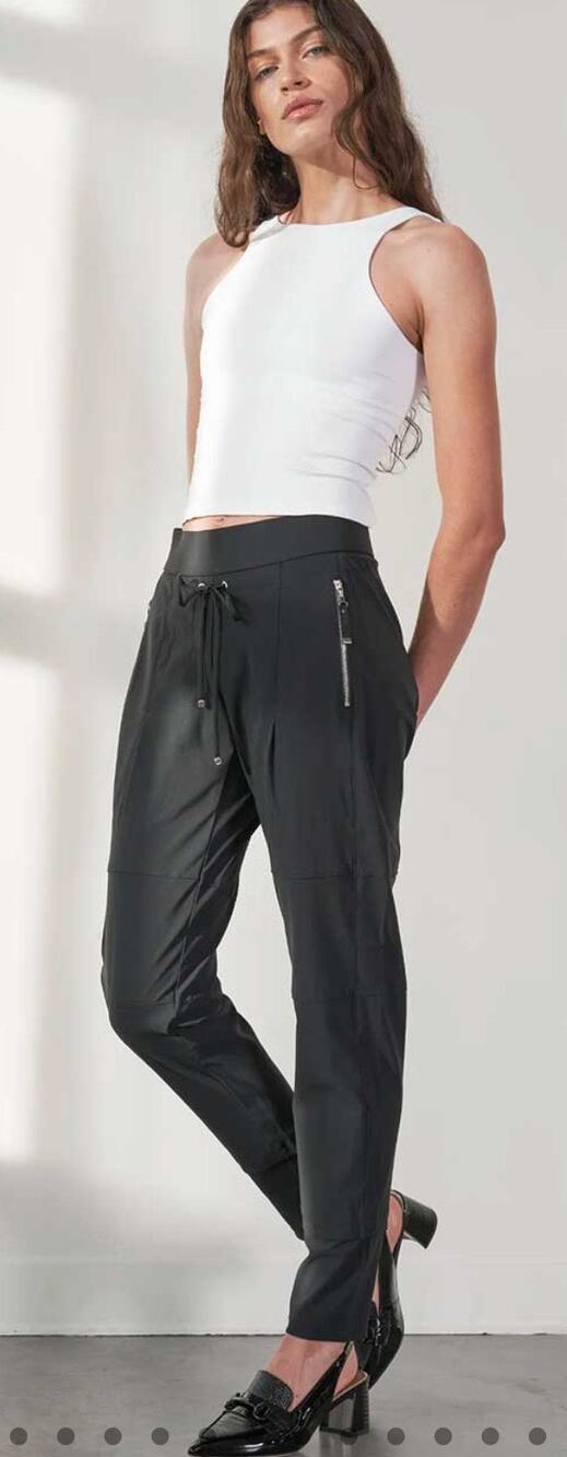 Raffaello Rossi Candy Pant Black Lightweight Drawstring Stretch Women's US 16